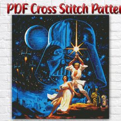 Star Wars Cross Stitch Pattern / Darth Vader Cross Stitch Pattern / Yoda Cross Stitch Pattern / Space Movie Cross Stitch