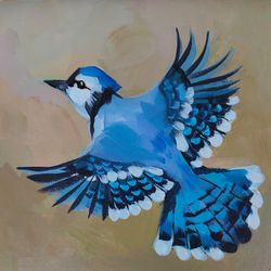 Bluejay Original painting Blue bird