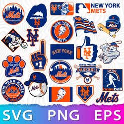 New York Mets Bundle SVG, NY Mets Logo PNG, Transparent Mets Logo, New York Mets Cricut, Mets Logo PNG