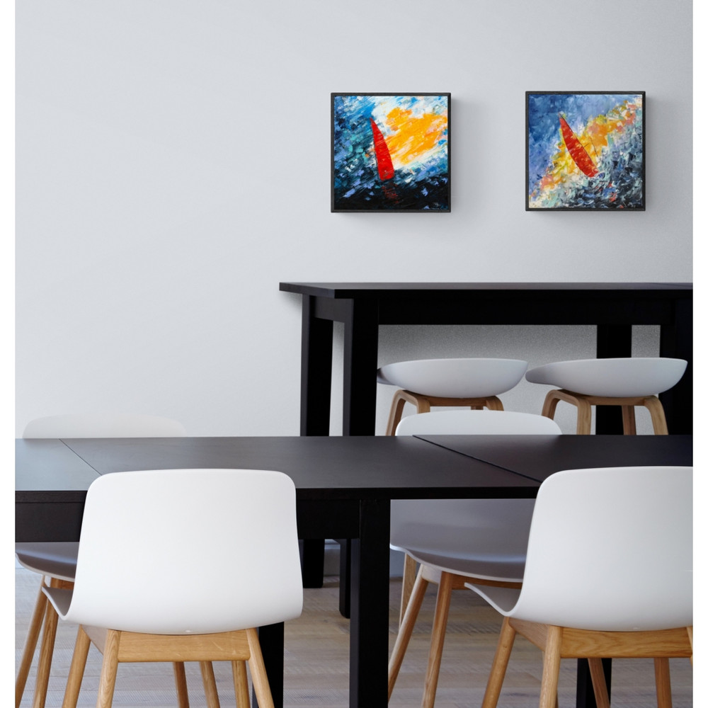 Sailboat-series-Red-corneryacht-sailboat-sea-painting-interior-red-boat-expressionism-Oil-painting-Fine-Art-Modern-Paintings-sunset-MikePhil-sea-oil-painting-Mi