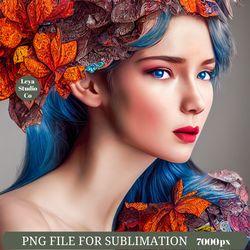 woman portrait with butterflies png.woman with butterfly print.woman with butterfly art.butterfly png.colorful butterfly