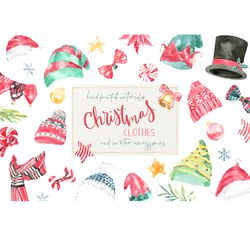 Watercolor Christmas Clothes clipart