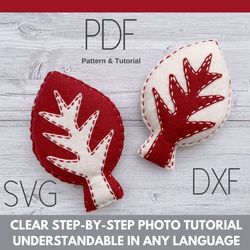 Felt Tree Christmas ornaments pattern PDF SVG