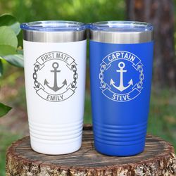 Boat captain gift Personalized boat gift Boat accessories Boat tumbler Sailing gift Nautical tumbler Nautical gift