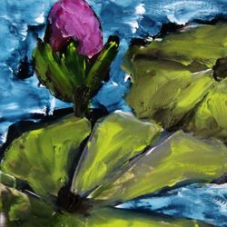 Water lily pond oil painting Digital download art print Waterlilies wall art Monet inspired art Water nautical painting