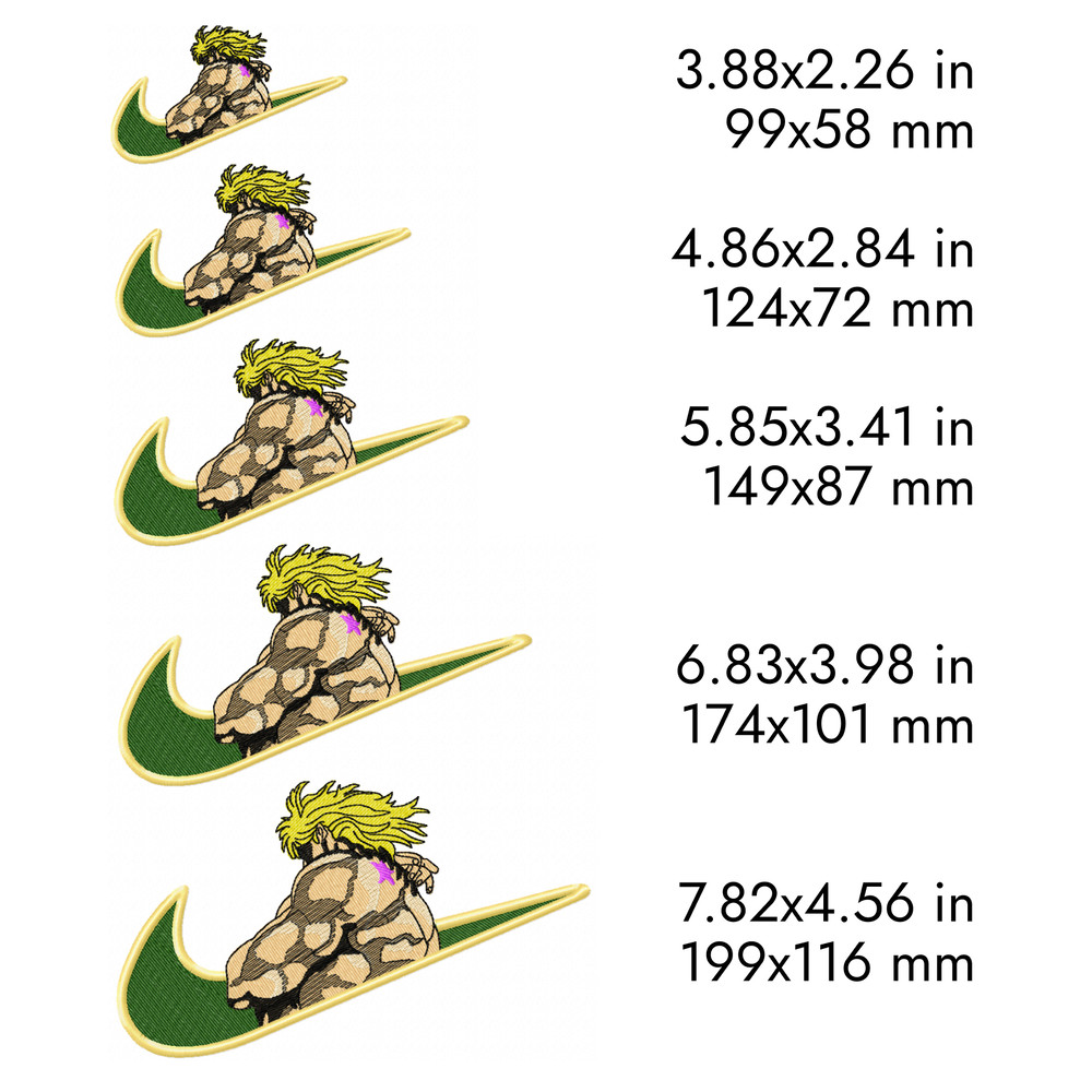 nike anime dio brando jojo machine embroidery designs