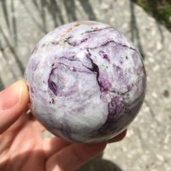 Kammererite Sphere 64 mm Purple Stone Sphere Rare Mineral Chlinochlore Ball by UralMountainsFinds