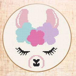 cute llama cross stitch pattern funny cross stitch pdf