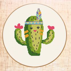 Cute cross stitch pattern Cactus counted cross stitch Funny cacti cross stitch PDF