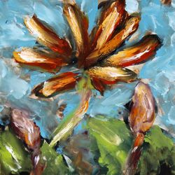 impressionist water lily pond oil painting 6" waterlilies wall art water painting nautical artwork lotus flower art