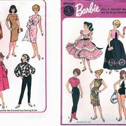 PDF Barbie Dolls 11-1/2" Vintage Sewing Pattern