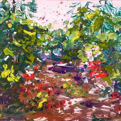 abstract flowers nature art original oil painting soul forest artist svinar oksana