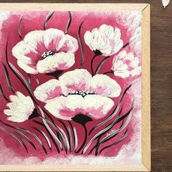 californian poppy painting original art landscape artwork flower painting beautiful impasto flower small painting 16.1