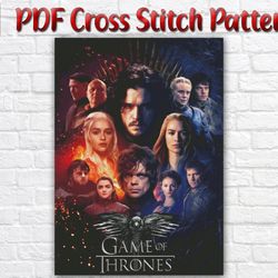 Game Of Thrones Cross Stitch Pattern / Dragon Cross Stitch Pattern / King Of Direwolves PDF Cross Stitch Chart / Instant