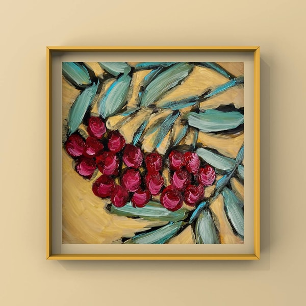 Rowan painting Rowan oil painting Rowan tree branch original | Inspire ...