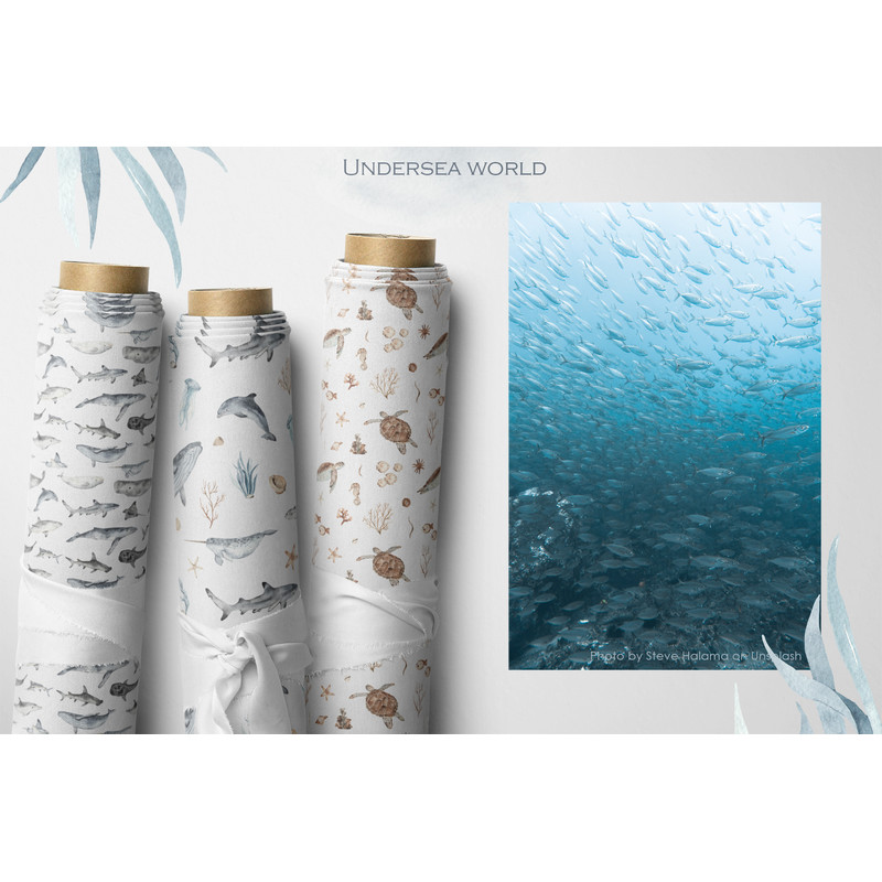 11 Watercolor underwater world seamless patterns.jpg