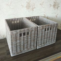 grey-beige rectangular wicker storage basket, laundry basket,shoe basket,wicker basket for mudroom cubbies, custom size