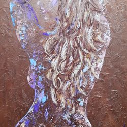 erotic painting, erotic nudity, original art, naked woman, , erotic art, nude painting, painting 20 - 27 in