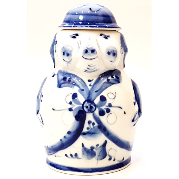 01 Vintage USSR GZHEL Porcelain Tea-Holder Tea jar Hand Painted XX century.jpg