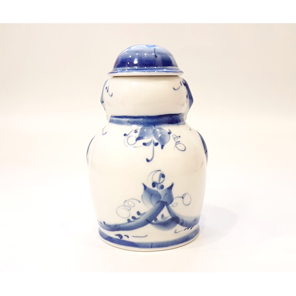4 Vintage USSR GZHEL Porcelain Tea-Holder Tea jar Hand Painted XX century.jpg