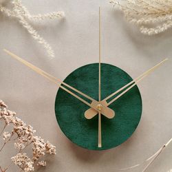 Compact Wall Clock - Green Color Decorative Small and Minimalist Style Clock, Perfect Accent Modern Home
