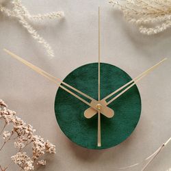 compact wall clock - green color decorative small and minimalist style clock, perfect accent modern home