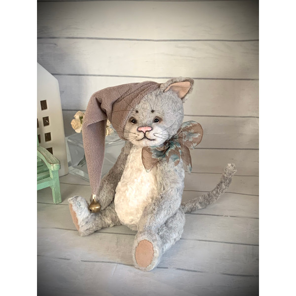 Teddy cat-Teddy kitten-cute kitten-cat collection toy-antique plush cat-handmade cat-vintage toy-collection cat 3