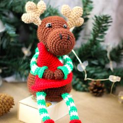 Crochet Christmas Elk Pattern Moose