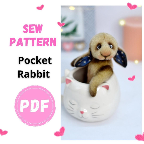 Bunny rabbit stuffed animal doll sewing pattern