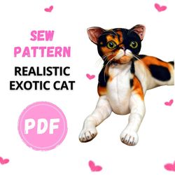 Cat sewing pattern, Pattern stuffed animal, Pattern PDF-Teddy , Teddy The Cat , Animal Pattern, Plush Cat, Cat Pattern,