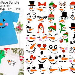 Snowman Faces SVG Bundle | Christmas SVG