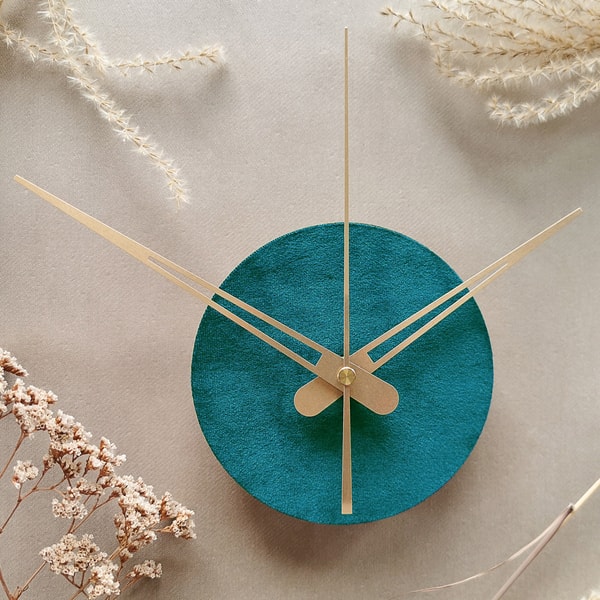 Small Blue Wall Clock - Round Small and Compact Clock for Mo | Inspire ...