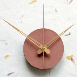 Small Clock for Wall - Solid Color Decorative Small and Minimalist Style Clock with Silent Quartz Mechanism