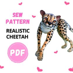 Wildcat Plush Sewing Pattern / PDF Cheetah / Cheetah Sewing Pattern PDF / Safari Stuffed Animals /Toy Ornament Gift