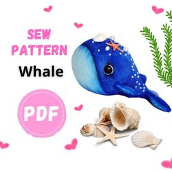 Sewing pattern Whale plush PDF
