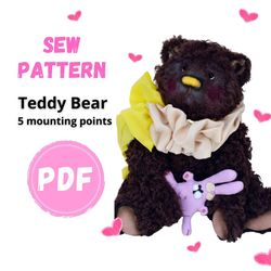 TEDDY BEAR Pattern - Figure stuffed animal, Pattern PDF-Teddy bear, Teddy bear , Animal Pattern, Bear Pattern, Teddy Bea