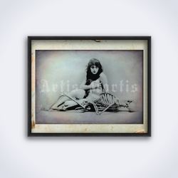The Vamp girl with Skeleton photo, actress Theda Bara, silent film, printable art, print, poster (Digital Download)