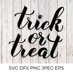 trick or treat lettering. halloween quote svg