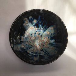 Ceranic bowl Galaxy Vincent van Gogh Dripping Crystals Glaze Ceramic Bowl