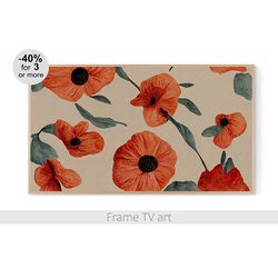 Samsung Frame TV art Digital Download 4K, Samsung Frame TV Art poppies painting flowers, Frame TV art farmhouse 4K | 742