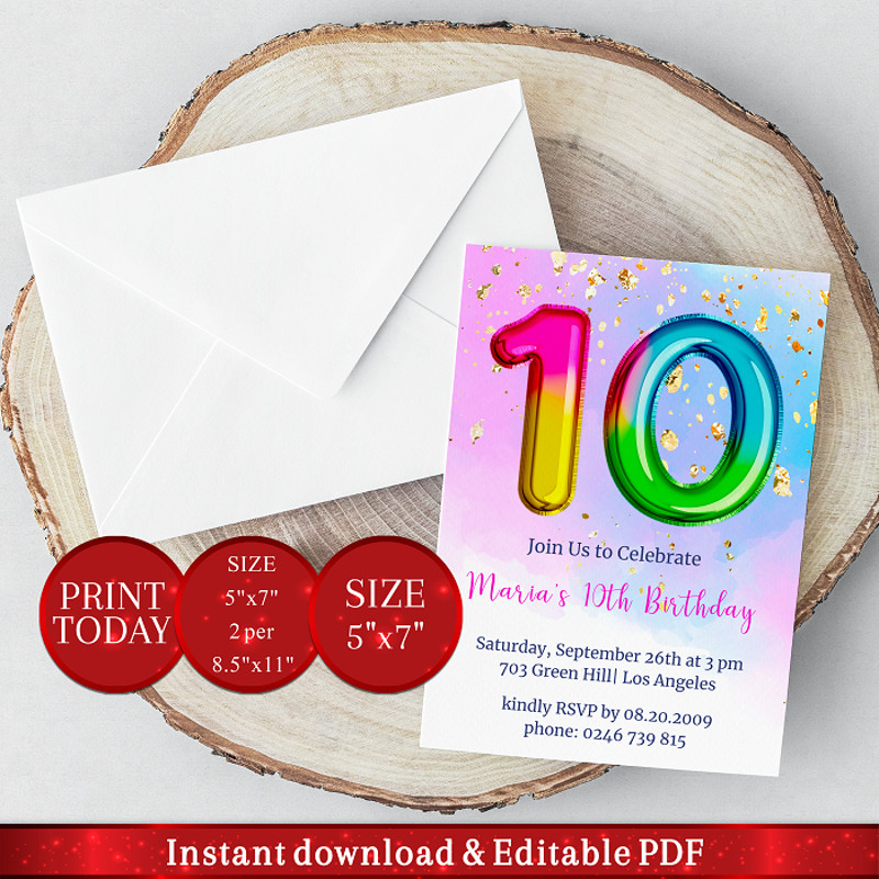 Editable_10th_Birthday_Invitation_Rainbow_Foil_balloon_2p.pdf.png