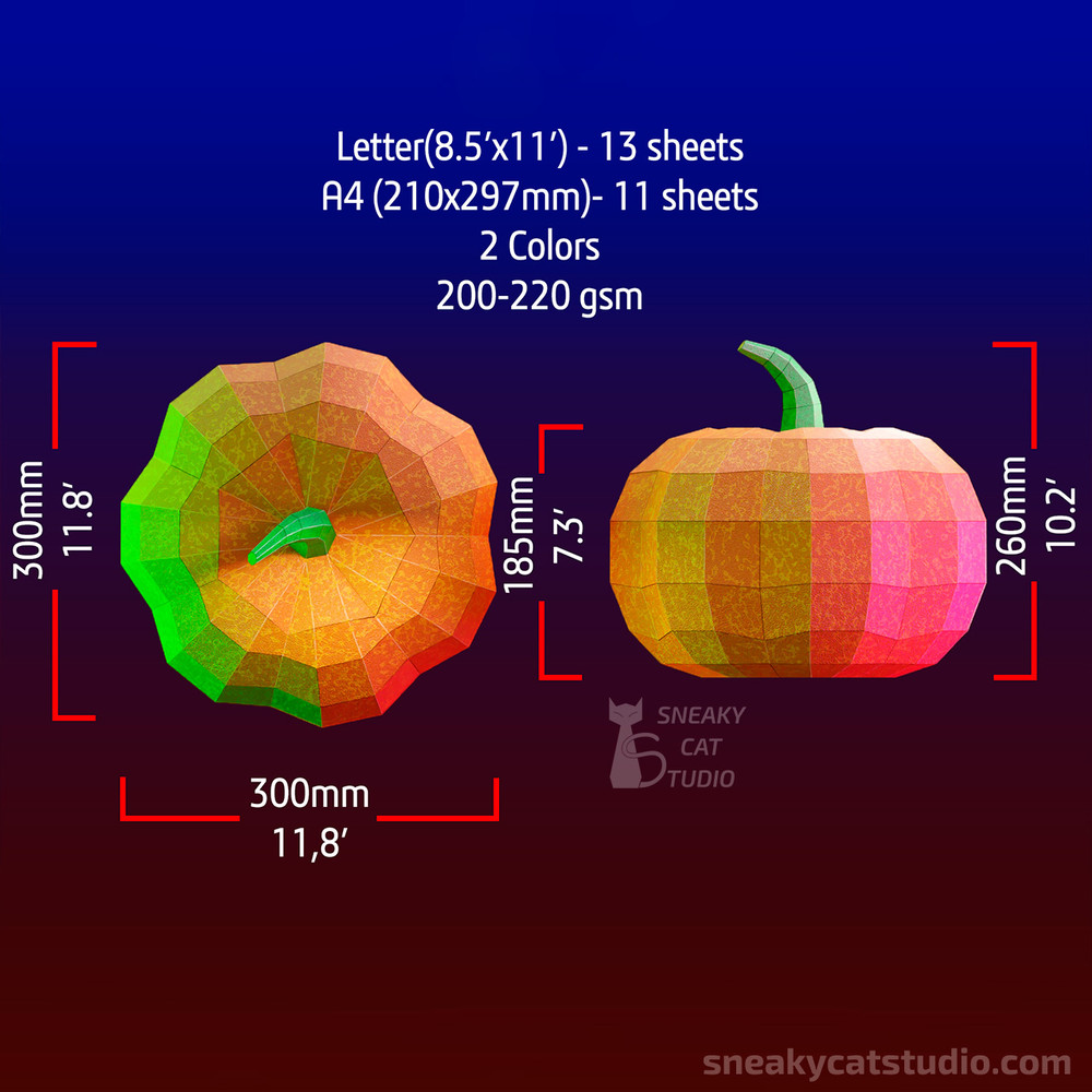 Geometric Paper Pumpkin for sweets size
