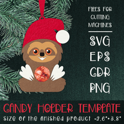 Sloth Christmas Ornament | Candy Holder Template