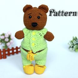 Crochet bear pattern toy, bear amigurumi download
