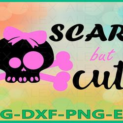 scary but cute svg, cute skull svg, halloween, girl skull