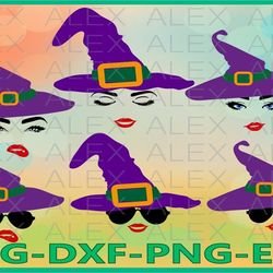Witch Face Svg, Halloween Svg, Witch with glasses Svg