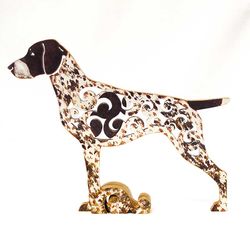 Statuette german shorthaired pointer, figurine made of wood