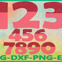 Mermaid Numbers Svg Files, Numbers Svg, Dxf, Png, Ai File
