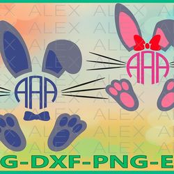 Bunny monogram Svg, Bunny Svg, Easter SVG, Easter Bunny svg