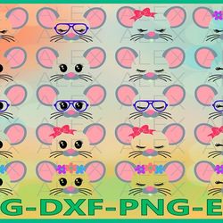 mouse svg, animal face svg, mouse face svg, mouse eyelashes